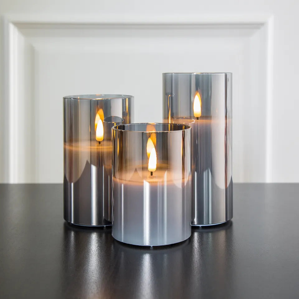 Juego de tres velas LED decorativas
