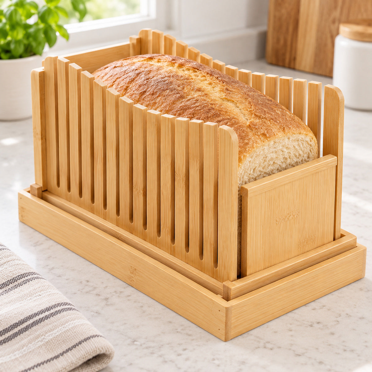 Guía plegable para pan con bandeja y placa de apoyo — P1