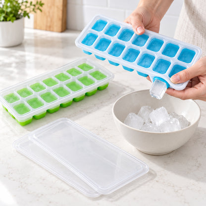 Set de 2 cubeteras con tapa · 28 espacios para hielo — P1