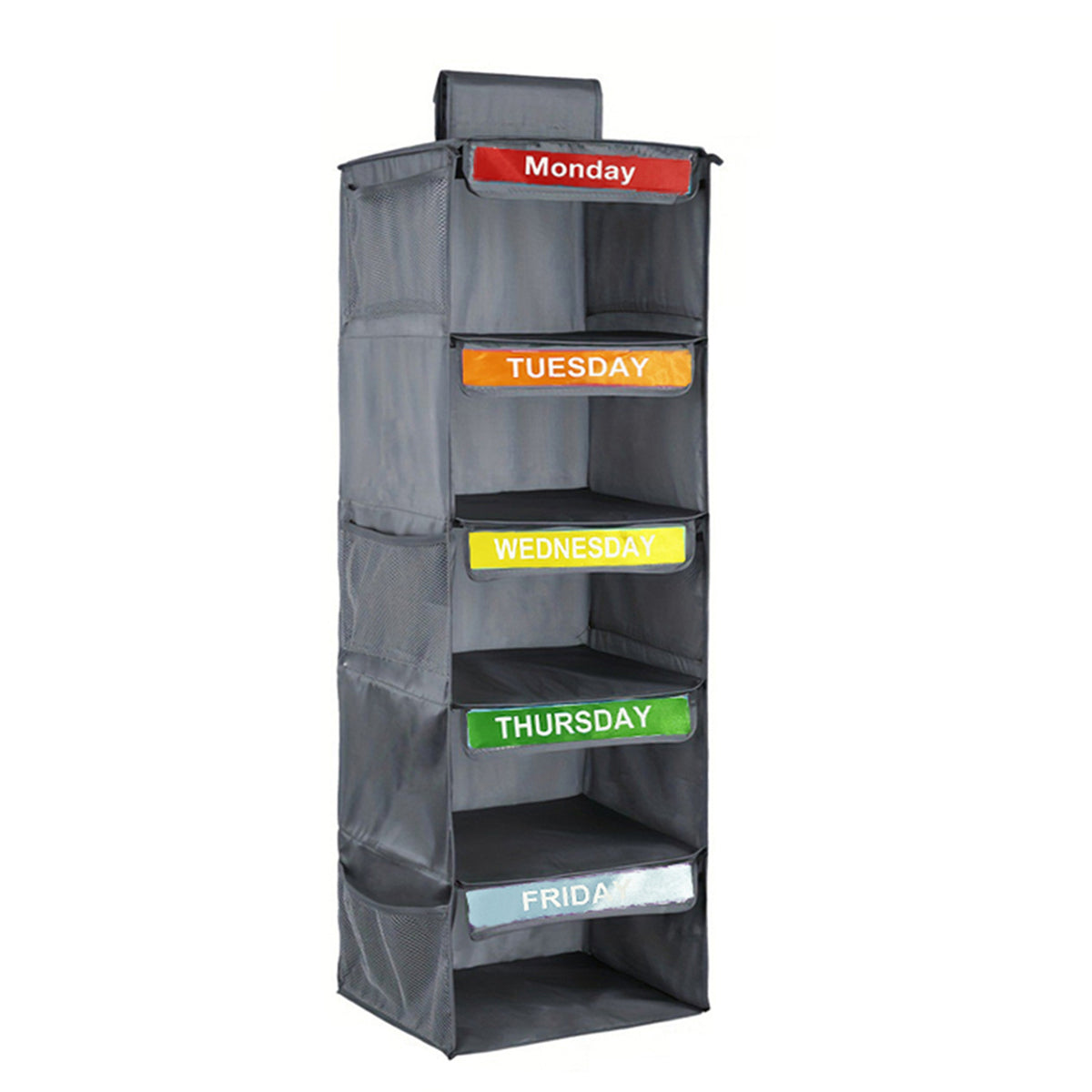 Organizador colgante de cinco compartimentos para clóset — gris