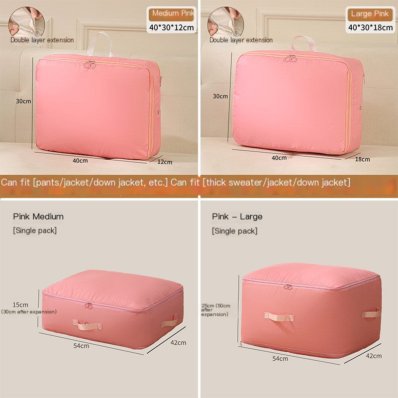 Bolsa organizadora expandible para ropa — rosa