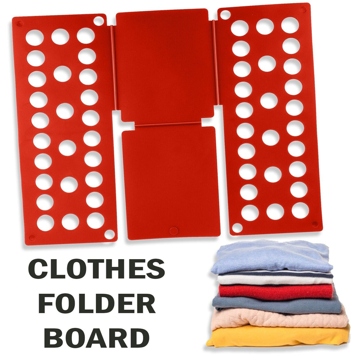Tabla plegable para doblar ropa infantil — roja